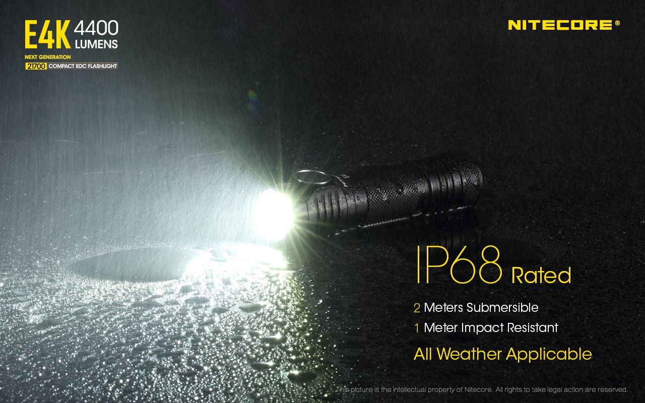Nitecore E4K 4400 Lumen Kompakt EDC Ficklampa Bärbar och Hållbar med Avancerat Optiskt System