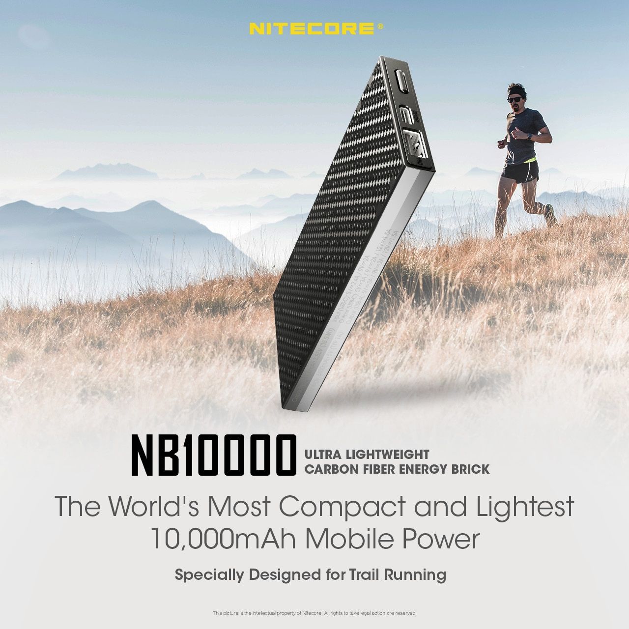NITECORE NB10000 lättvikt powerbank 10000mAh snabbladdning USB USB-C för iPhone 11 Samsung S10 reseaccessoar