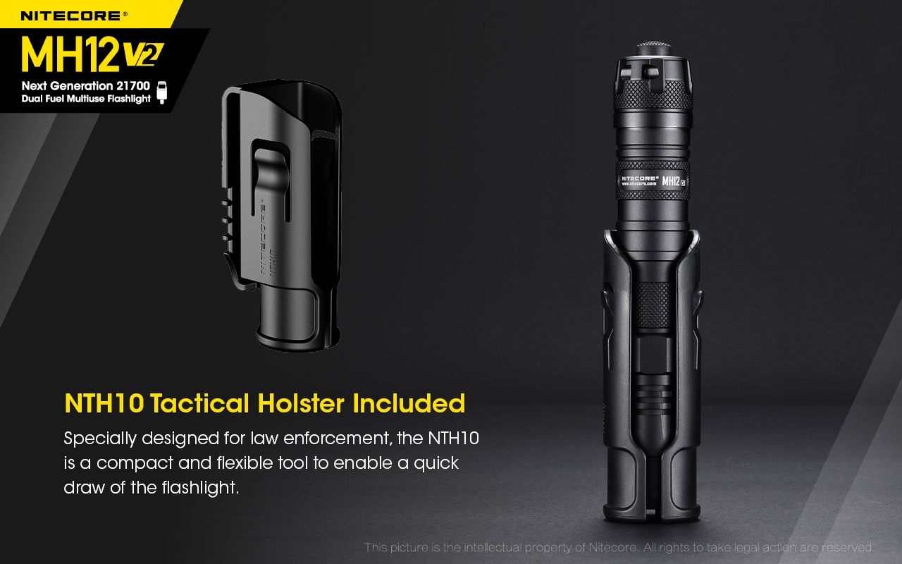 Nitecore MH12 V2 XP-L2 V6 LED-ficklampa 1200 lumen, portabel, stark utomhusbelysning, pålitlig belysning