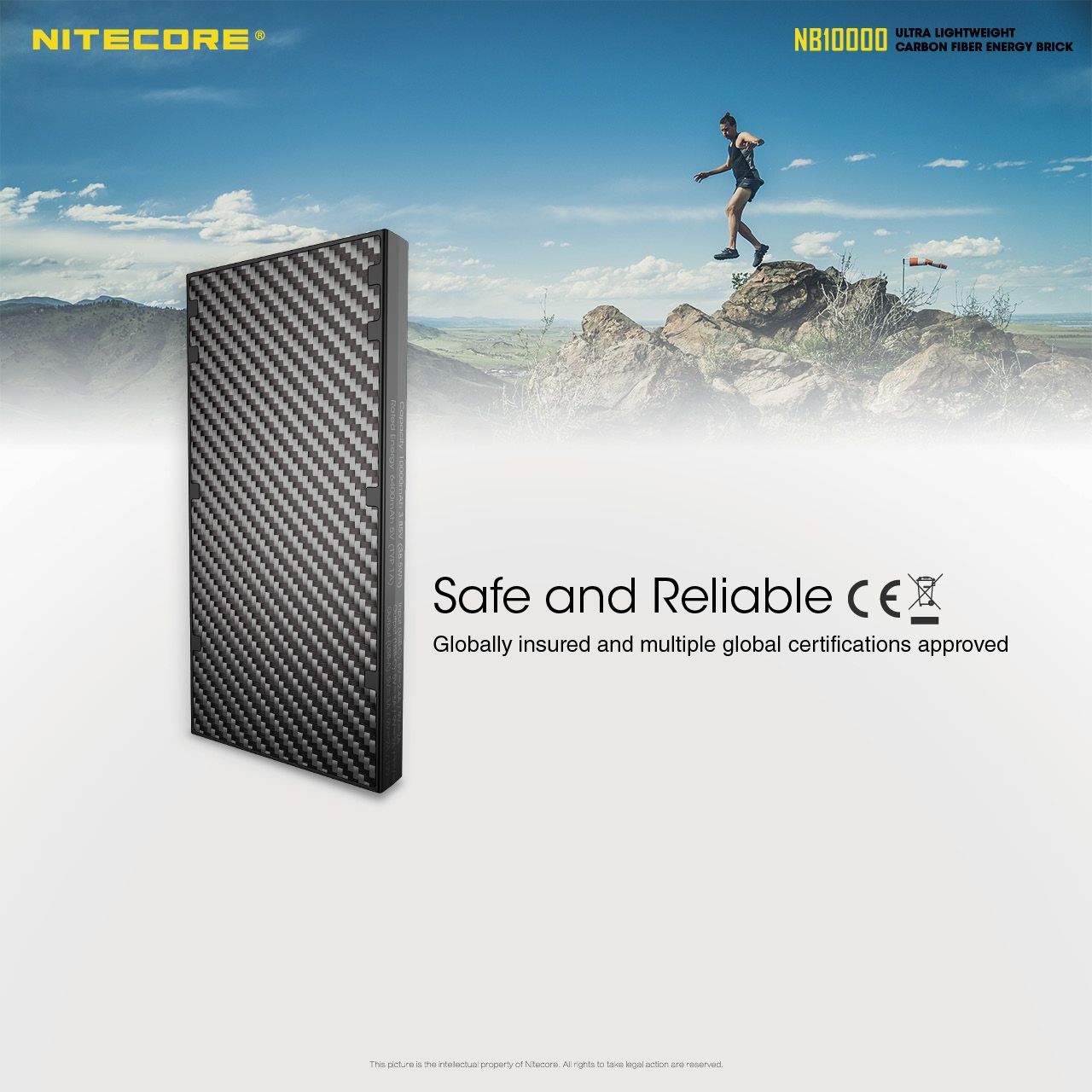 NITECORE NB10000 lättvikt powerbank 10000mAh snabbladdning USB USB-C för iPhone 11 Samsung S10 reseaccessoar