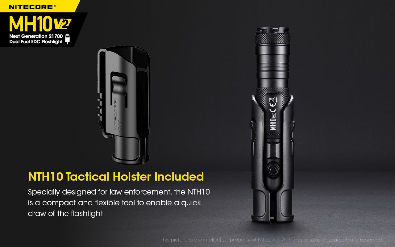 NITECORE MH10 V2 Kompakt 1200 lumen LED-ficklampa med USB-C-laddning, hållbar äventyrsutrustning, hög prestanda