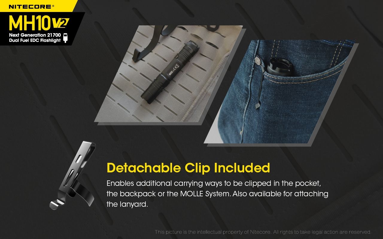 NITECORE MH10 V2 Kompakt 1200 lumen LED-ficklampa med USB-C-laddning, hållbar äventyrsutrustning, hög prestanda