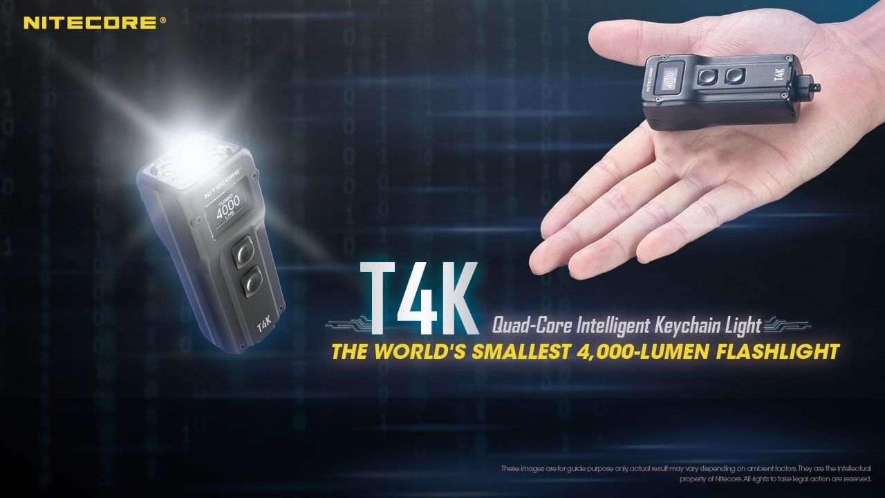 Nitecore T4K 4000 lumen portabel nyckelringsficklampa USB-C kompakt utomhusutrustning med XP-L2 V6 LED-lampor