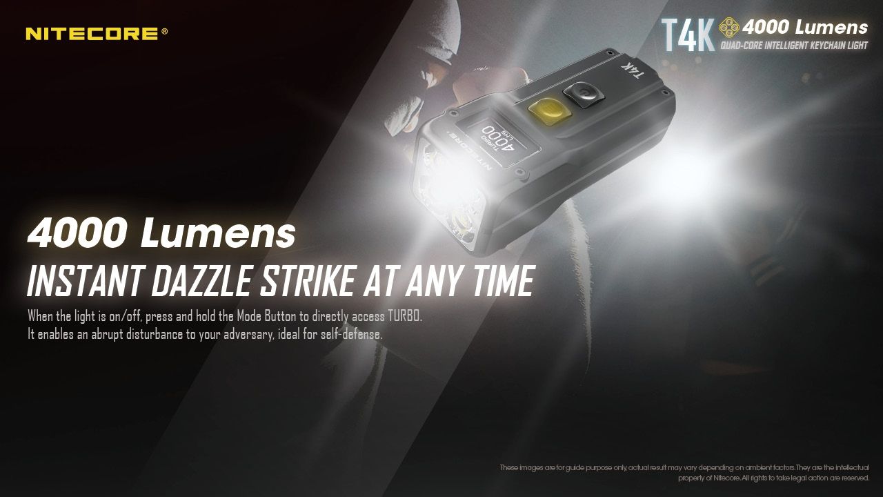 Nitecore T4K 4000 lumen portabel nyckelringsficklampa USB-C kompakt utomhusutrustning med XP-L2 V6 LED-lampor