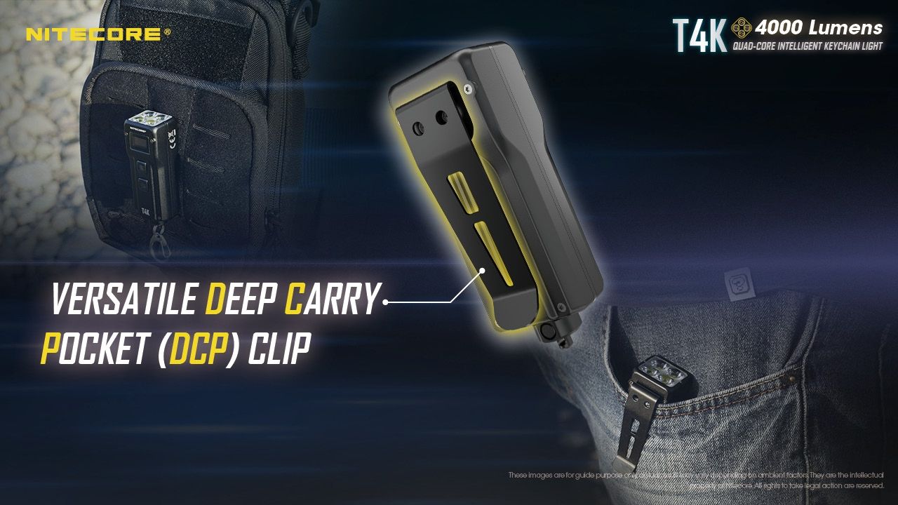 Nitecore T4K 4000 lumen portabel nyckelringsficklampa USB-C kompakt utomhusutrustning med XP-L2 V6 LED-lampor