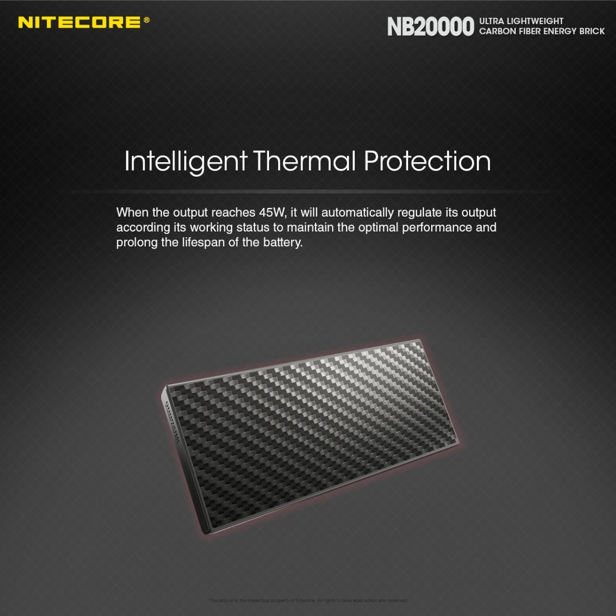 Nitecore NB20000 robust powerbank 20000mAh med QC snabbladdning USB USB-C lättviktig mobil kraftlösning