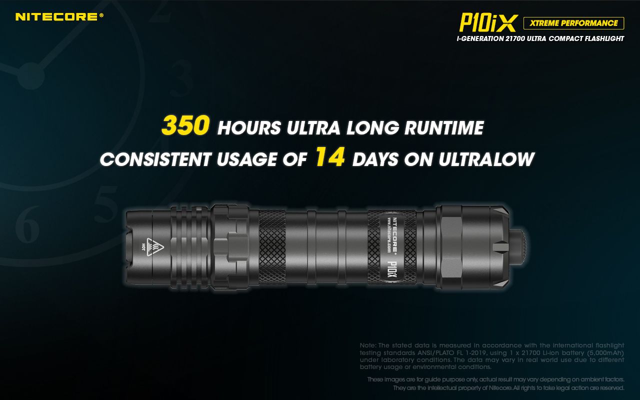 Nitecore P10iX 4000 lumen kraftfull taktisk ficklampa med 4 x XP-L2 V6 LED, 158 meters räckvidd, lång drifttid och hög hållbarhet