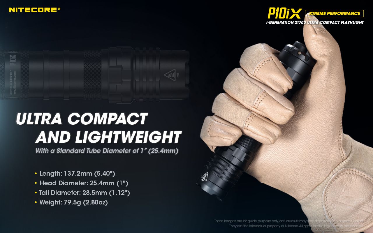 Nitecore P10iX 4000 lumen kraftfull taktisk ficklampa med 4 x XP-L2 V6 LED, 158 meters räckvidd, lång drifttid och hög hållbarhet