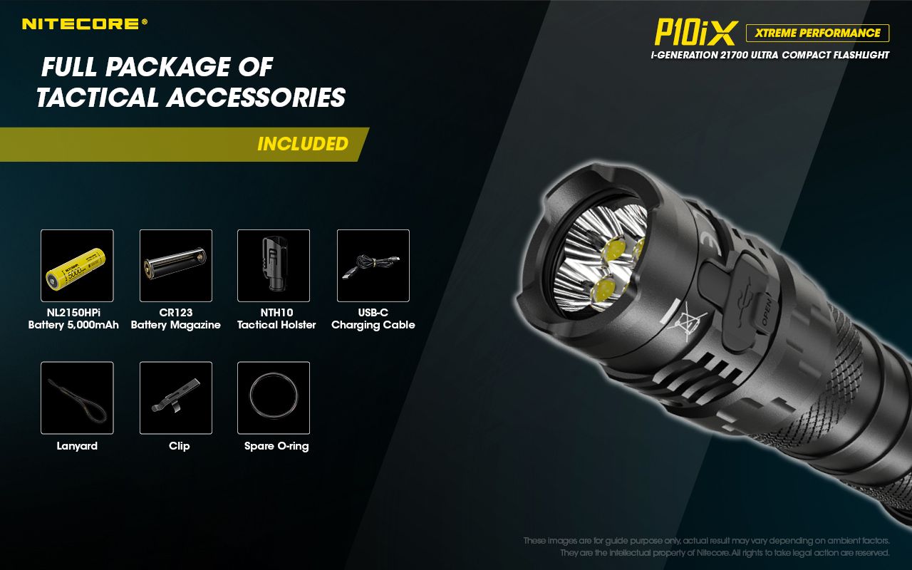 Nitecore P10iX 4000 lumen kraftfull taktisk ficklampa med 4 x XP-L2 V6 LED, 158 meters räckvidd, lång drifttid och hög hållbarhet