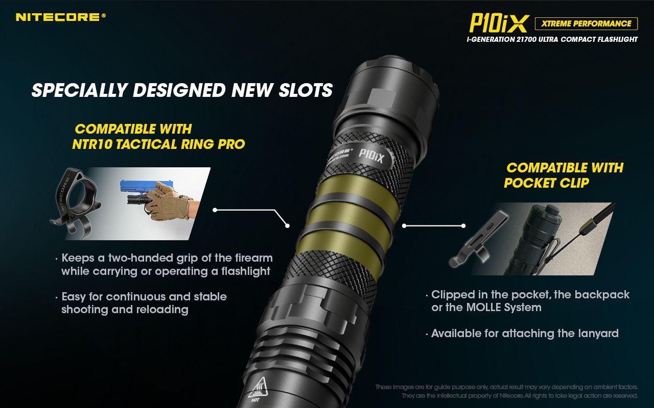 Nitecore P10iX 4000 lumen kraftfull taktisk ficklampa med 4 x XP-L2 V6 LED, 158 meters räckvidd, lång drifttid och hög hållbarhet