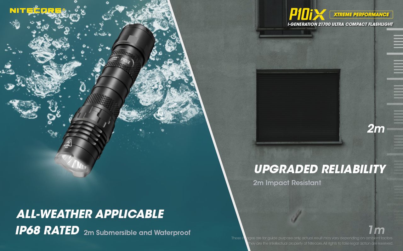 Nitecore P10iX 4000 lumen kraftfull taktisk ficklampa med 4 x XP-L2 V6 LED, 158 meters räckvidd, lång drifttid och hög hållbarhet