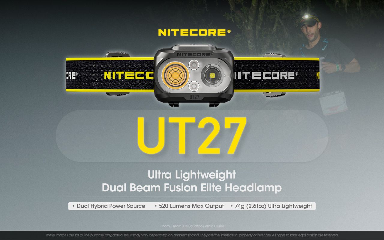Nitecore UT27 pannlampa 520 lumen mångsidiga belysningslägen robust design för nattäventyr och stjärnskådning