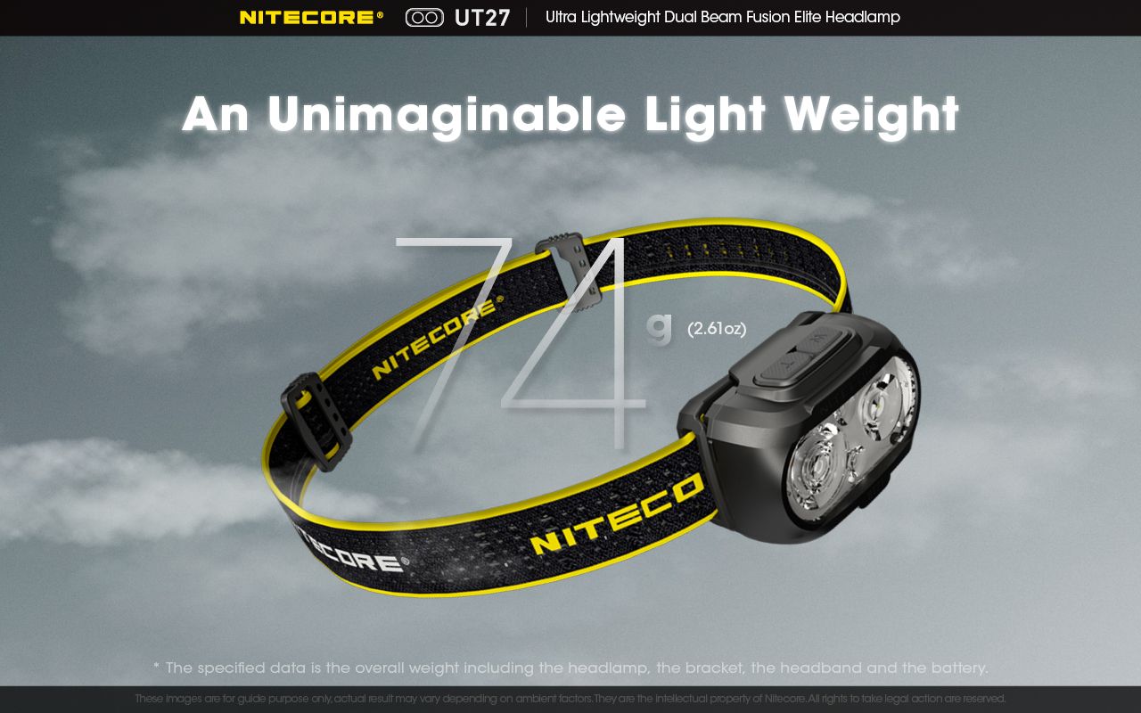 Nitecore UT27 pannlampa 520 lumen mångsidiga belysningslägen robust design för nattäventyr och stjärnskådning