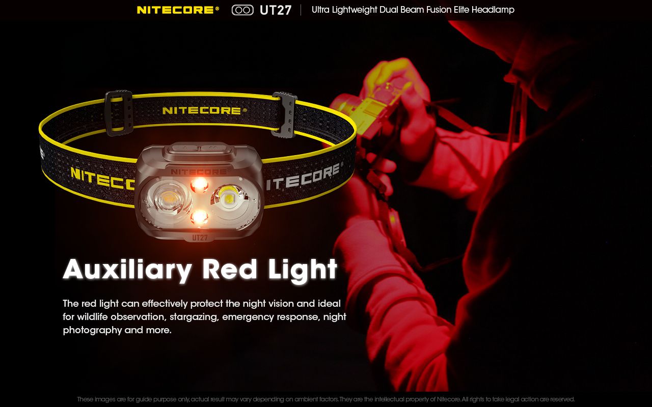 Nitecore UT27 pannlampa 520 lumen mångsidiga belysningslägen robust design för nattäventyr och stjärnskådning