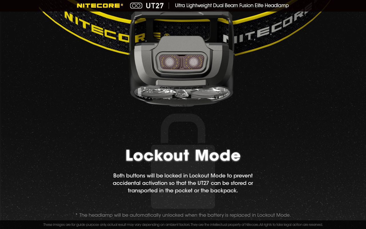 Nitecore UT27 pannlampa 520 lumen mångsidiga belysningslägen robust design för nattäventyr och stjärnskådning