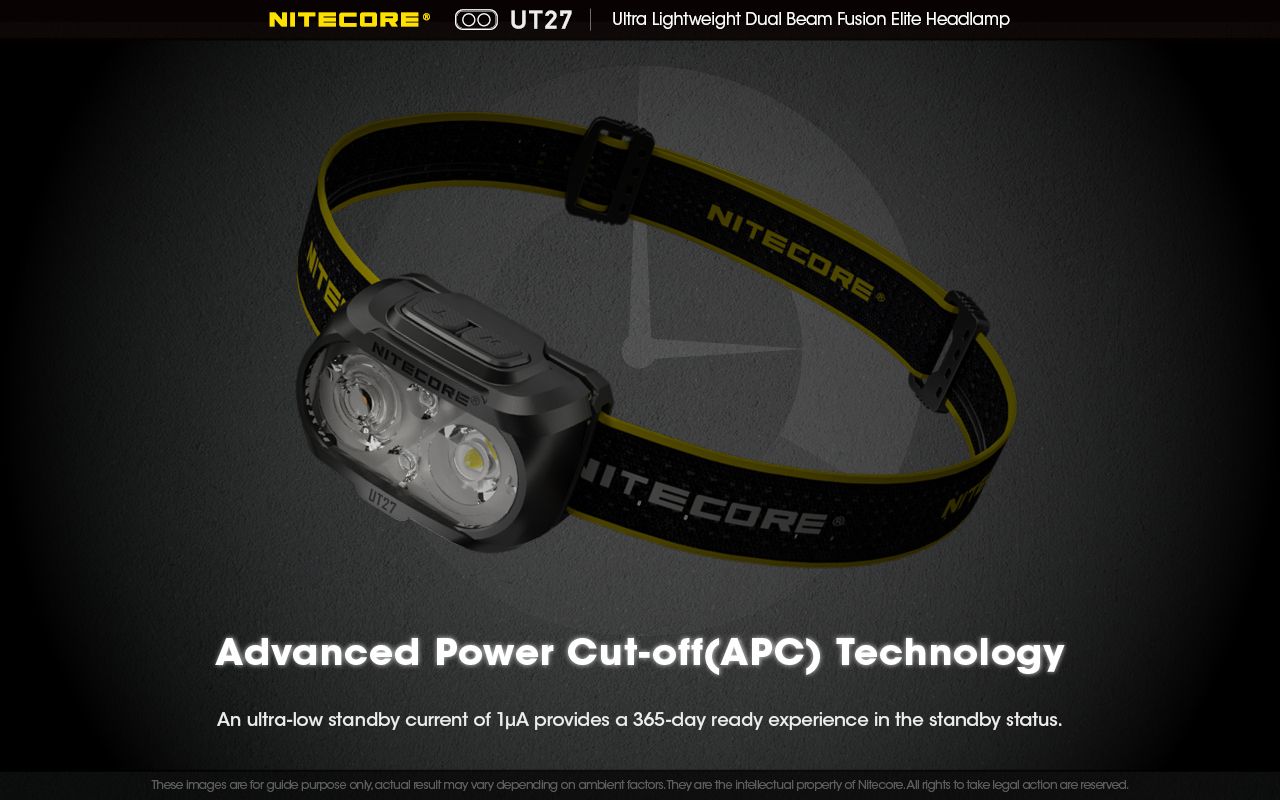 Nitecore UT27 pannlampa 520 lumen mångsidiga belysningslägen robust design för nattäventyr och stjärnskådning