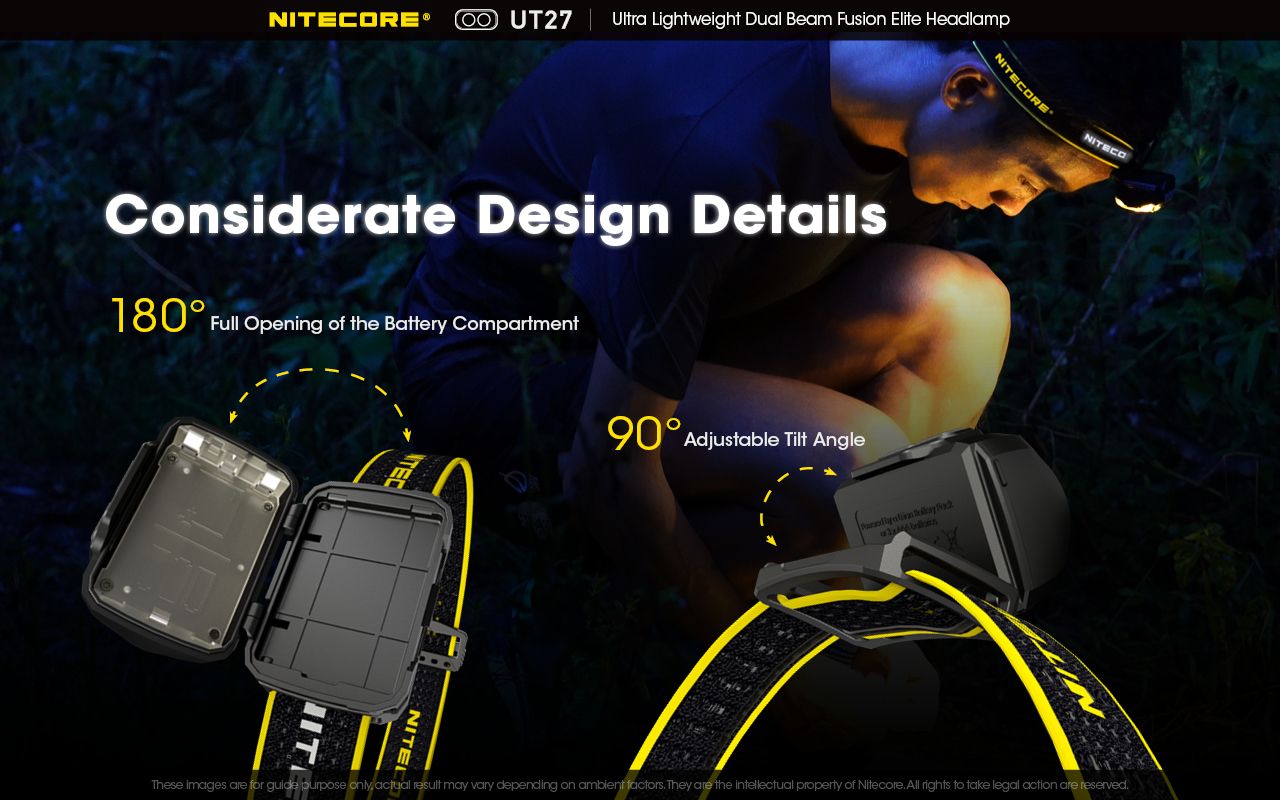 Nitecore UT27 pannlampa 520 lumen mångsidiga belysningslägen robust design för nattäventyr och stjärnskådning