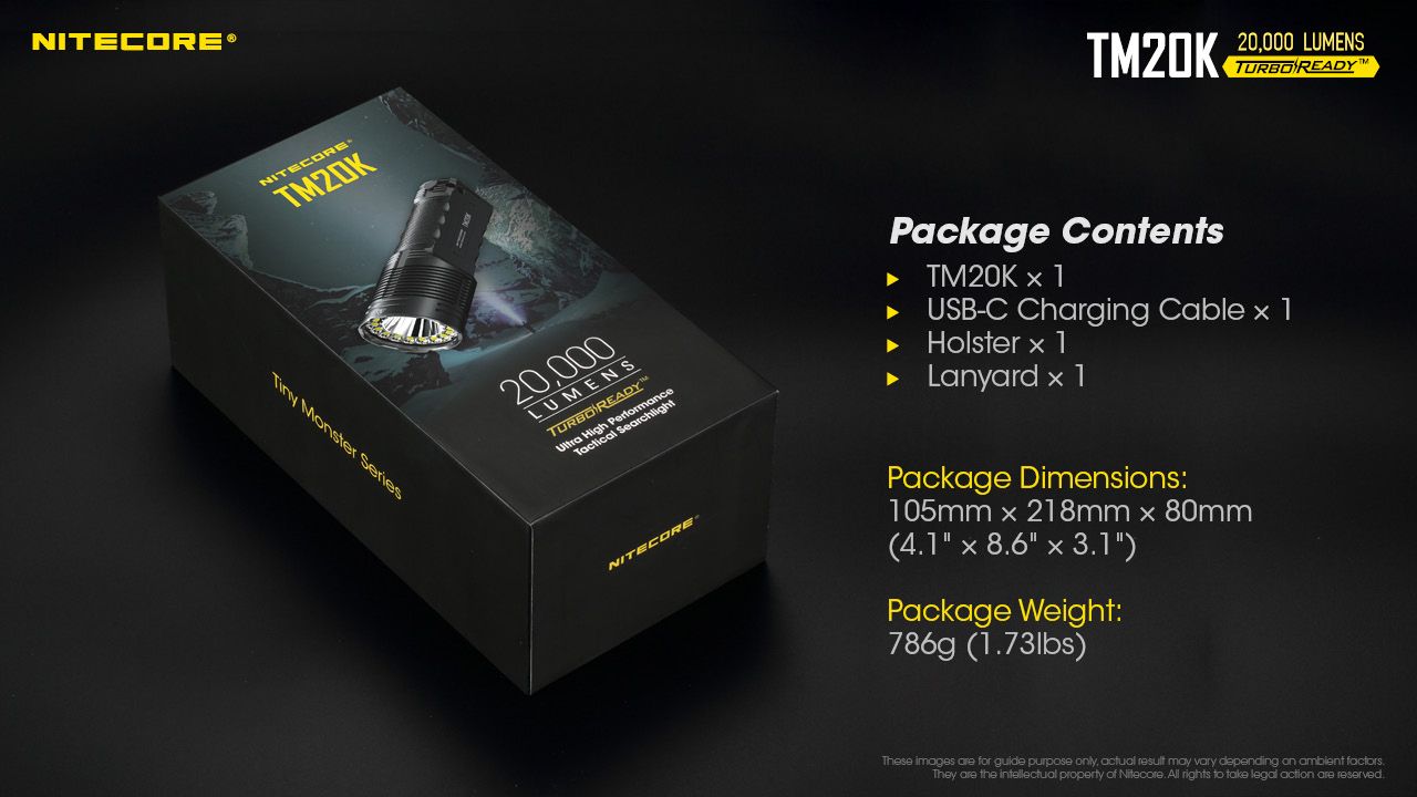 Nitecore TM20K LED-ficklampa 20000 lumen USB-C laddningsbar hållbar äventyrsutrustning för sök- och räddning