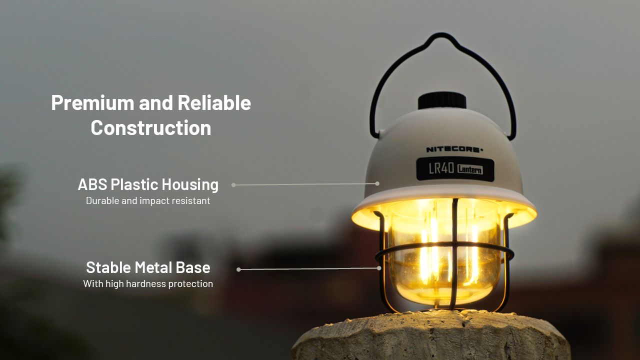 NITECORE LR40 USB-C uppladdningsbar lykta multifunktionell campingutrustning med 3 ljuskällor och 65 timmars drifttid