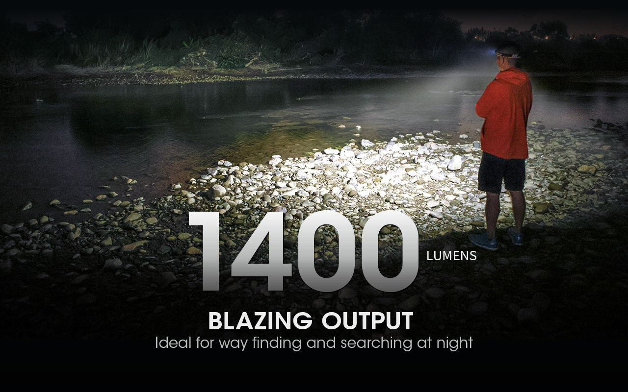 NITECORE NU43 Laddningsbar pannlampa 1400 lumen Rött och vitt ljus Lång batteritid Utrustning för friluftsliv och camping