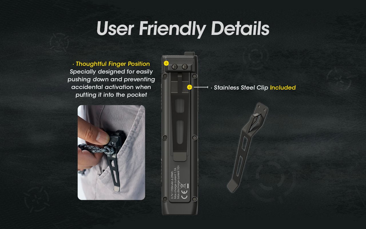 NITECORE EDC27 Lättvikt 3000 Lumen uppladdningsbar ficklampa för utomhusäventyr och nödberedskap