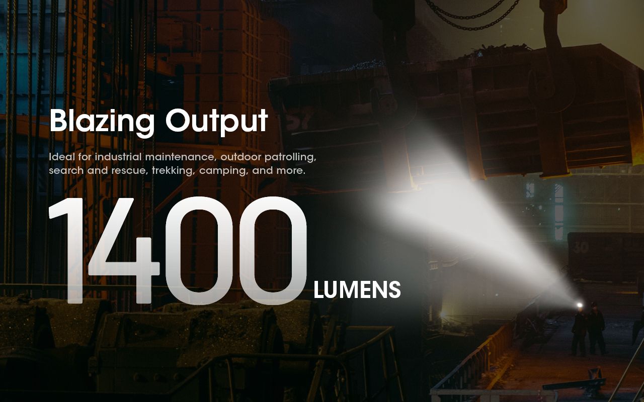 Nitecore NU50 1400 lumen LED-pannlampa för vandring – lättviktig uppladdningsbar pannlampa med lång drifttid