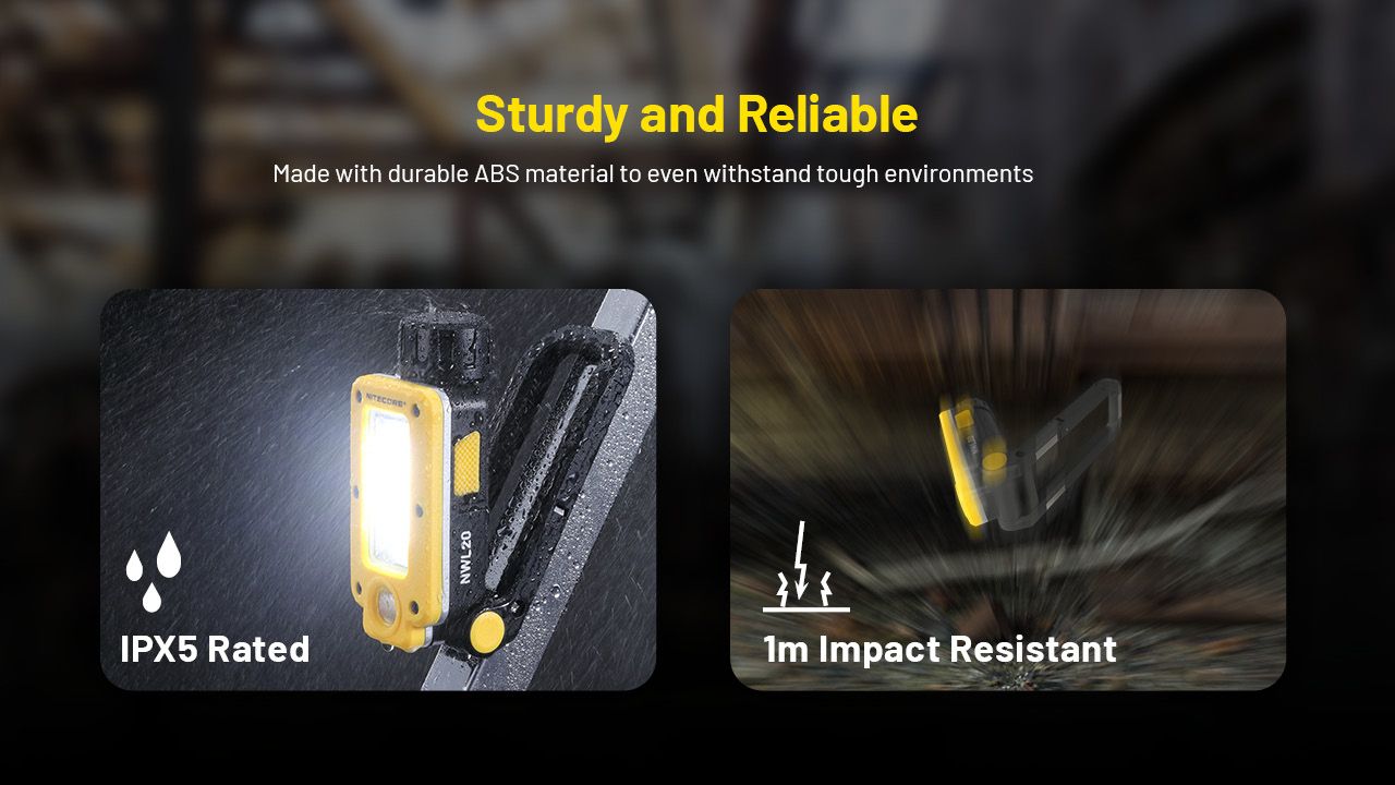 NITECORE NWL20 Bärbar strålkastare 600 lumen Mångsidig belysning med trippelutgång för utomhus- och nödanvändning