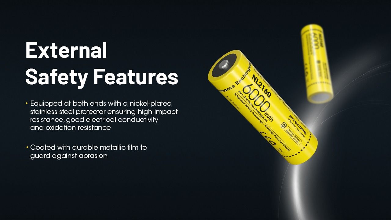 NITECORE NL2160 6000mAh 21700 Li-ion laddningsbart batteri