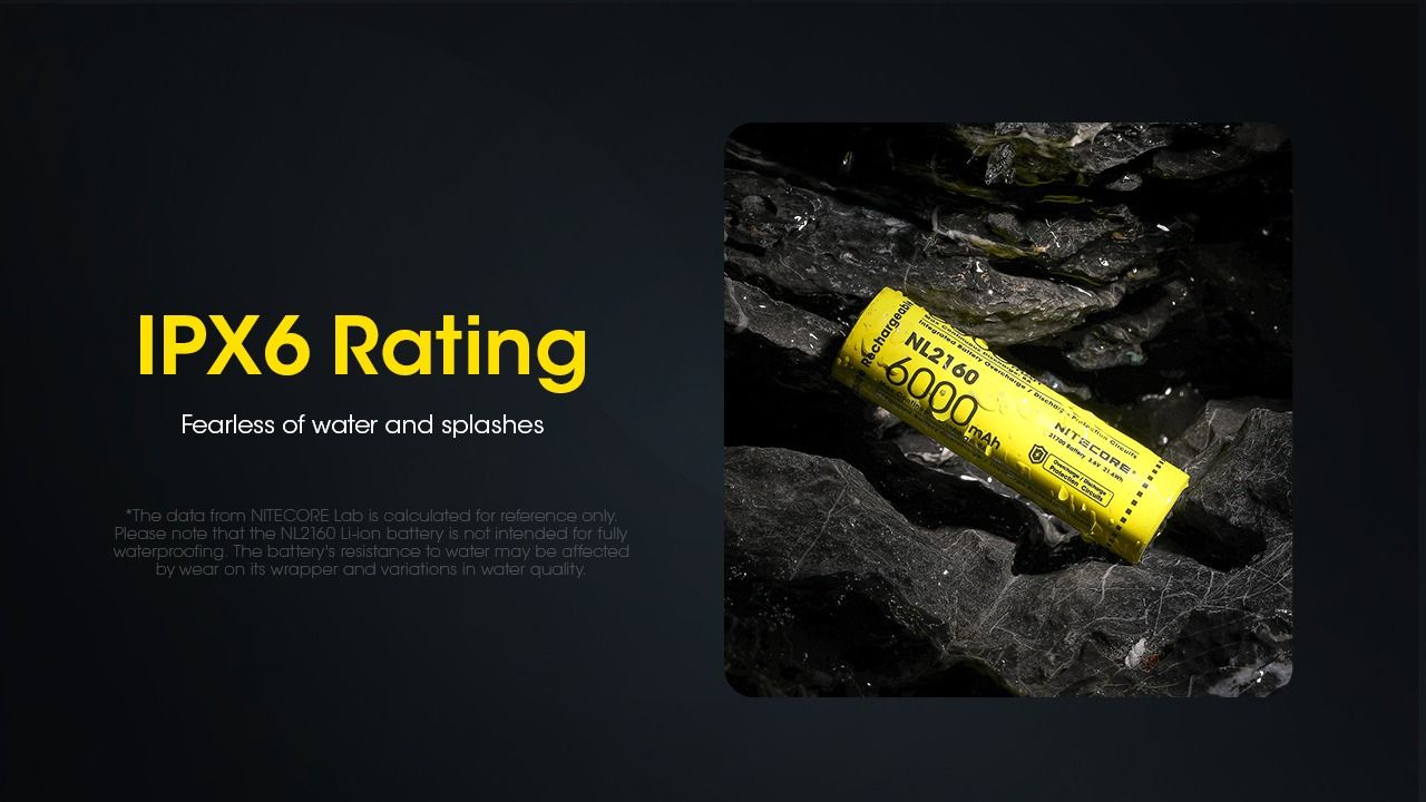 NITECORE NL2160 6000mAh 21700 Li-ion laddningsbart batteri