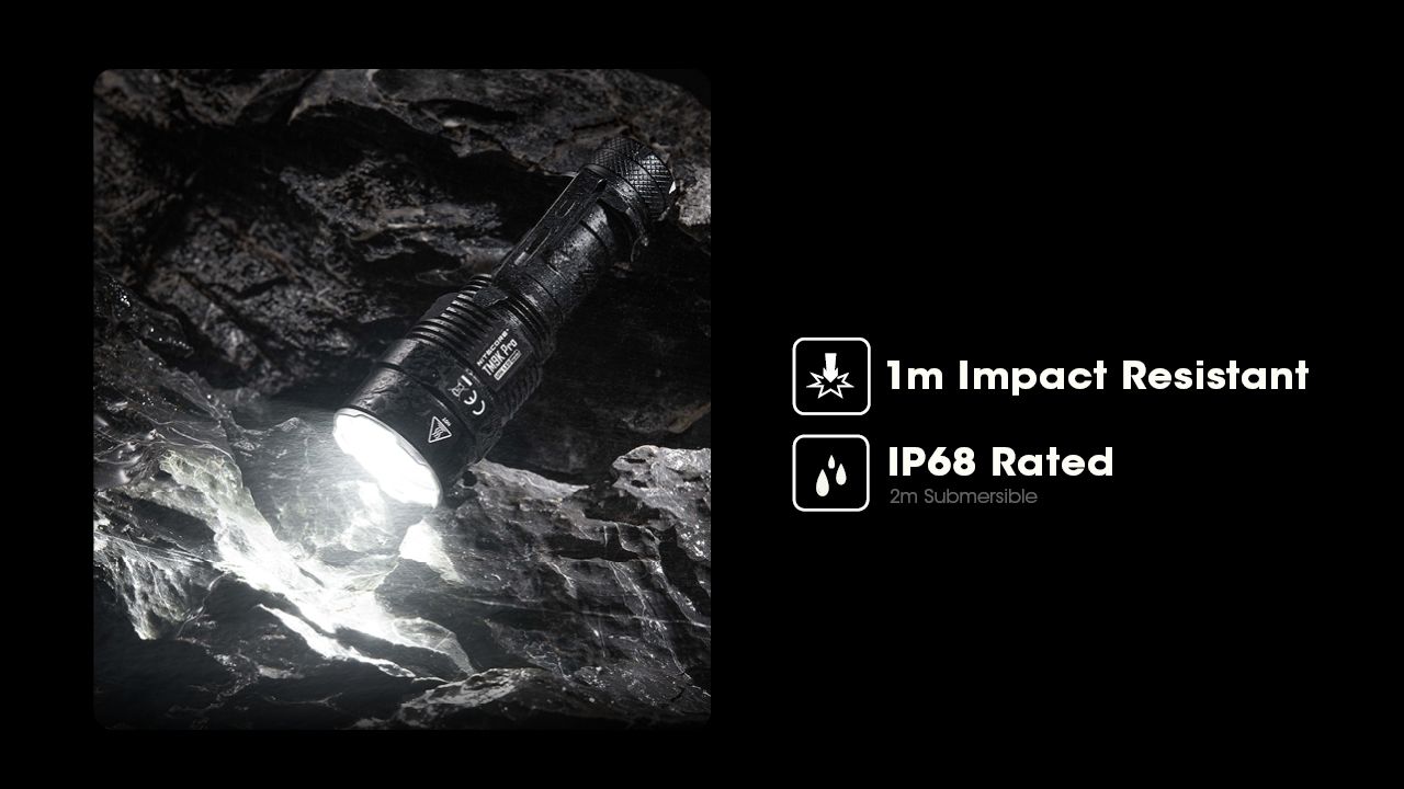 Nitecore TM9K PRO 9900 Lumen Hållbar uppladdningsbar ficklampa med USB-C och 510 m räckvidd för utomhusäventyr