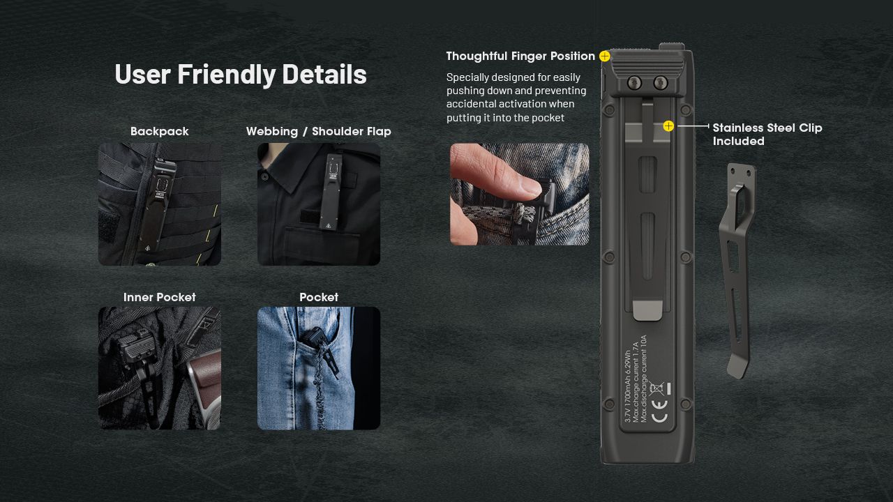 Nitecore EDC25 Kompakt 3000 Lumen USB-C Ficklampa Mångsidig Utomhus Hög Lumen EDC Ficklampa
