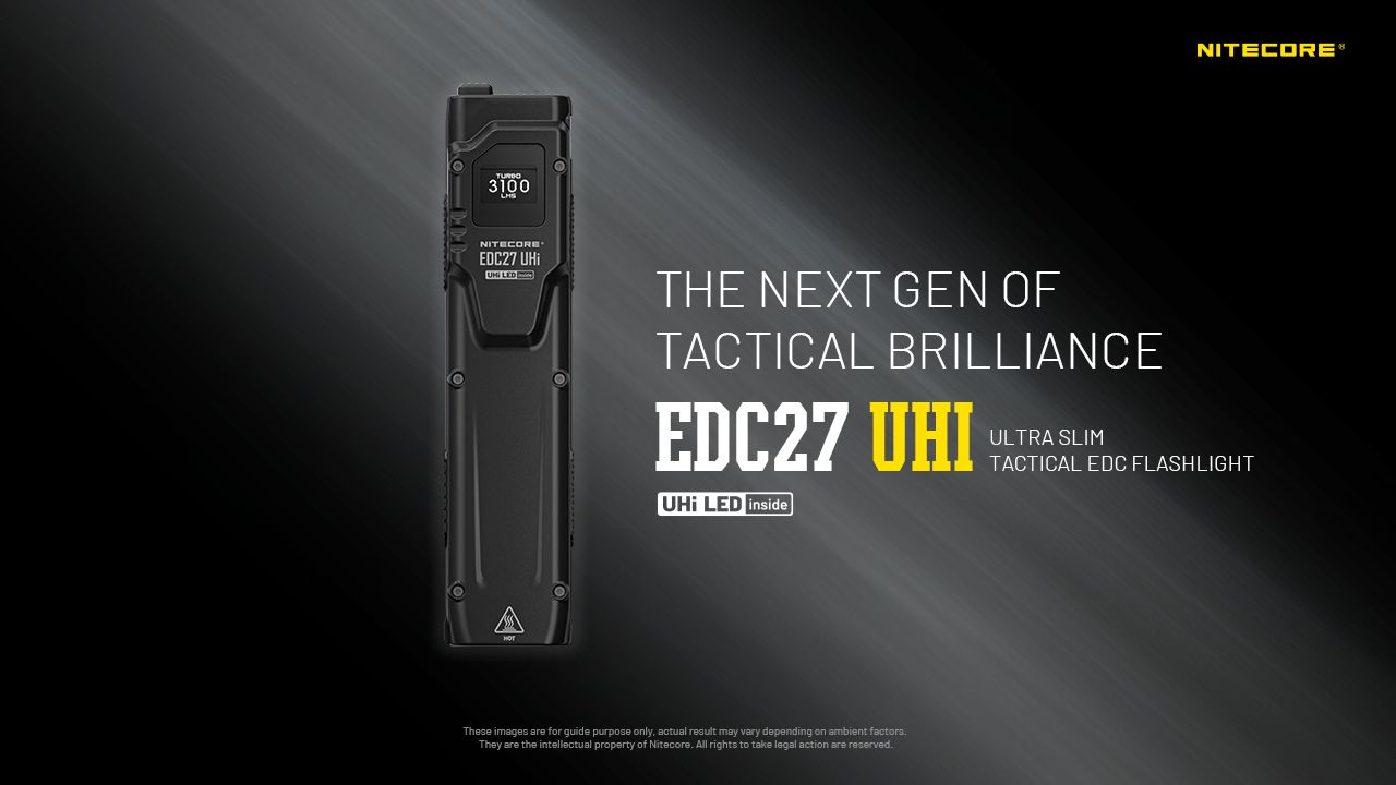 NITECORE EDC27 UHi 3100 lumen kompakt USB-C uppladdningsbar ficklampa för camping, nödsituationer och utomhusbruk