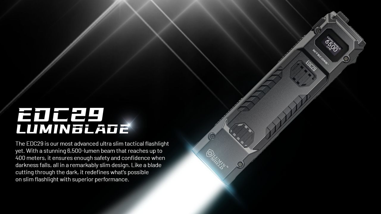 NITECORE EDC29 6500 Lumen USB-C Laddningsbar Ficklampa Lång räckvidd Vardagsbärande Äventyr