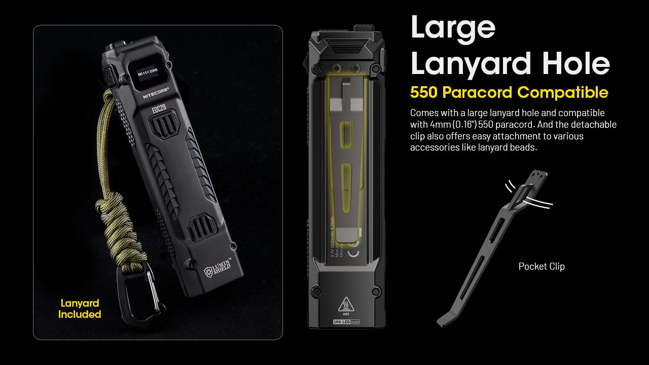 NITECORE EDC29 6500 Lumen USB-C Laddningsbar Ficklampa Lång räckvidd Vardagsbärande Äventyr