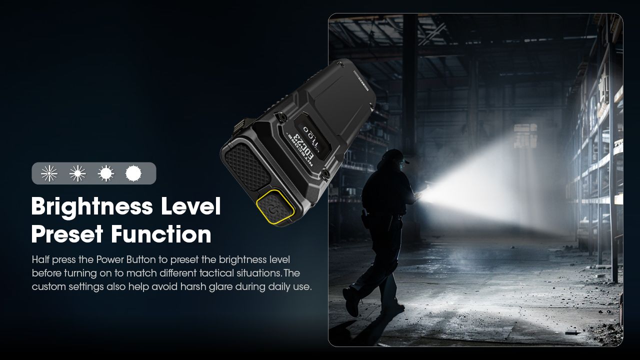 NITECORE EDC23 UHi LED-ficklampa 2500 lumen USB-C uppladdningsbar kompakt hållbar utomhus vardagsbärning