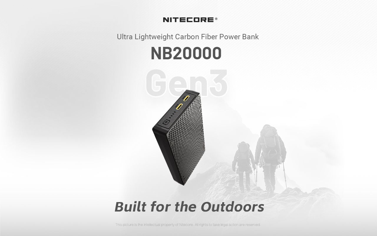 Nitecore NB20000 Gen3 Powerbank Dubbel USB-C-portar 20000mAh Snabbladdning Lättvikt Resekamrat