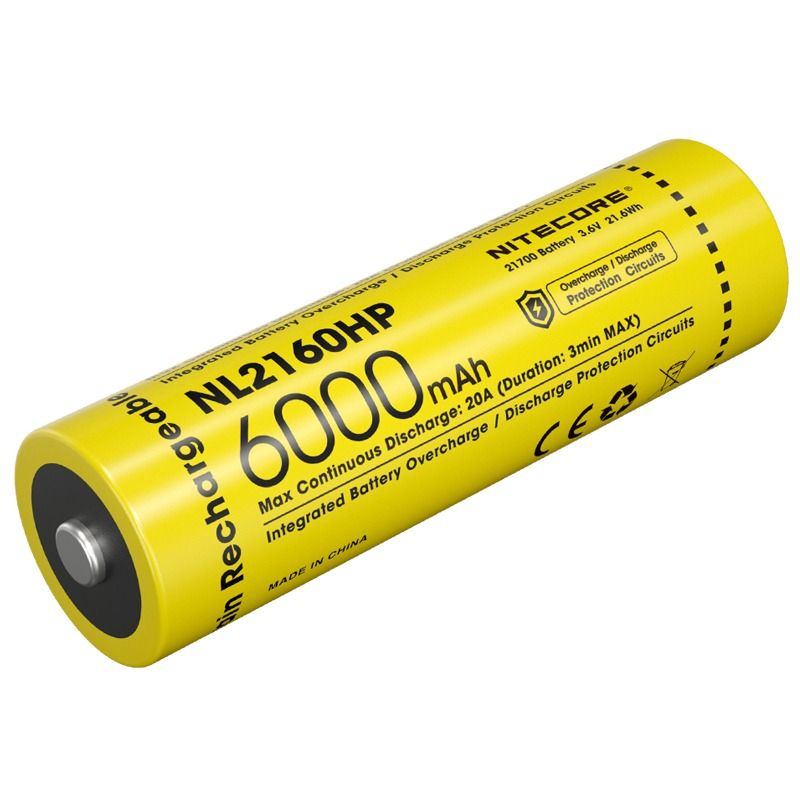 NITECORE NL2160HP 6000mAh 3.6V 21700 USB-C Li-jon Uppladdningsbart Batteri Hög Kapacitet Bärbar Strömkälla
