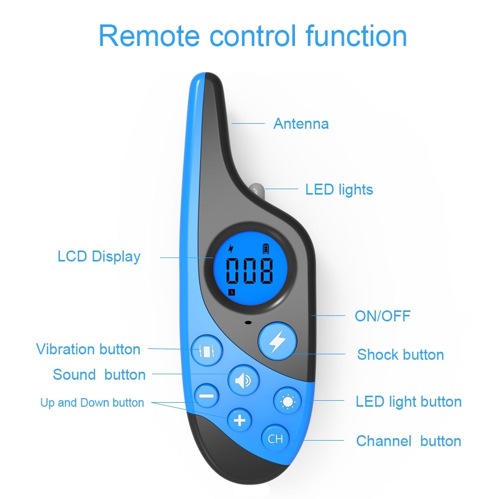 Upptäck 2021 Elektrisk Hundträningshalsband med 500m Fjärrkontroll Vattentätt Justerbart för Hundlydnadsträning