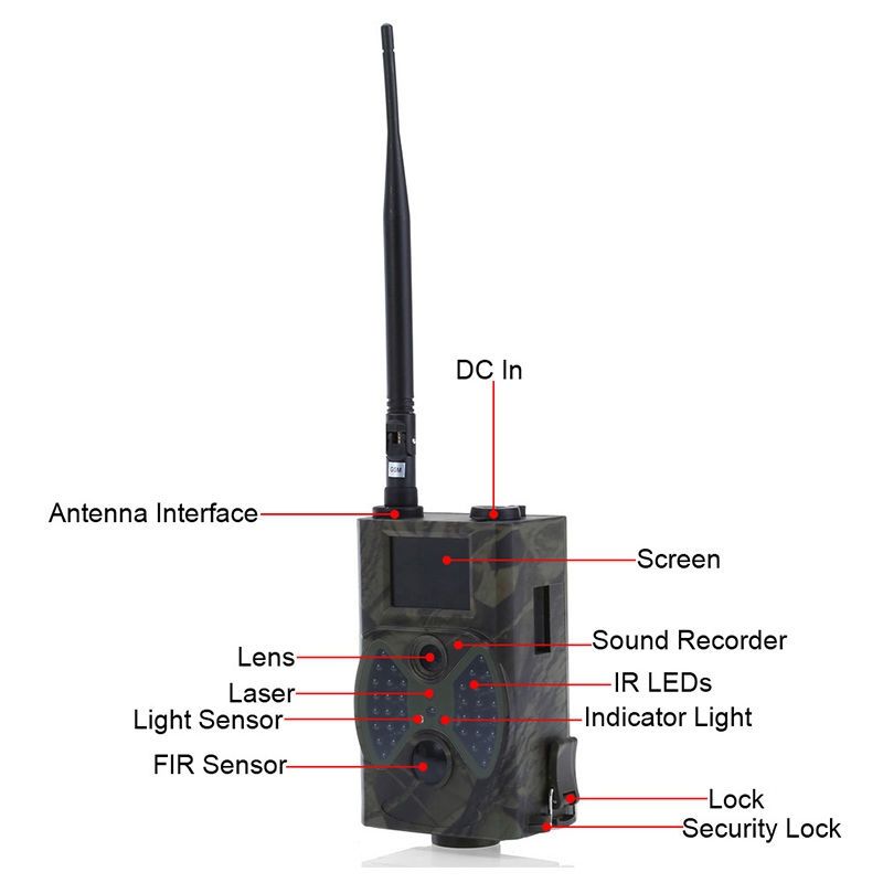 HC-300M 12MP 1080p jaktkamera med nattseende infraröda funktioner för viltövervakning och utomhusutrustning