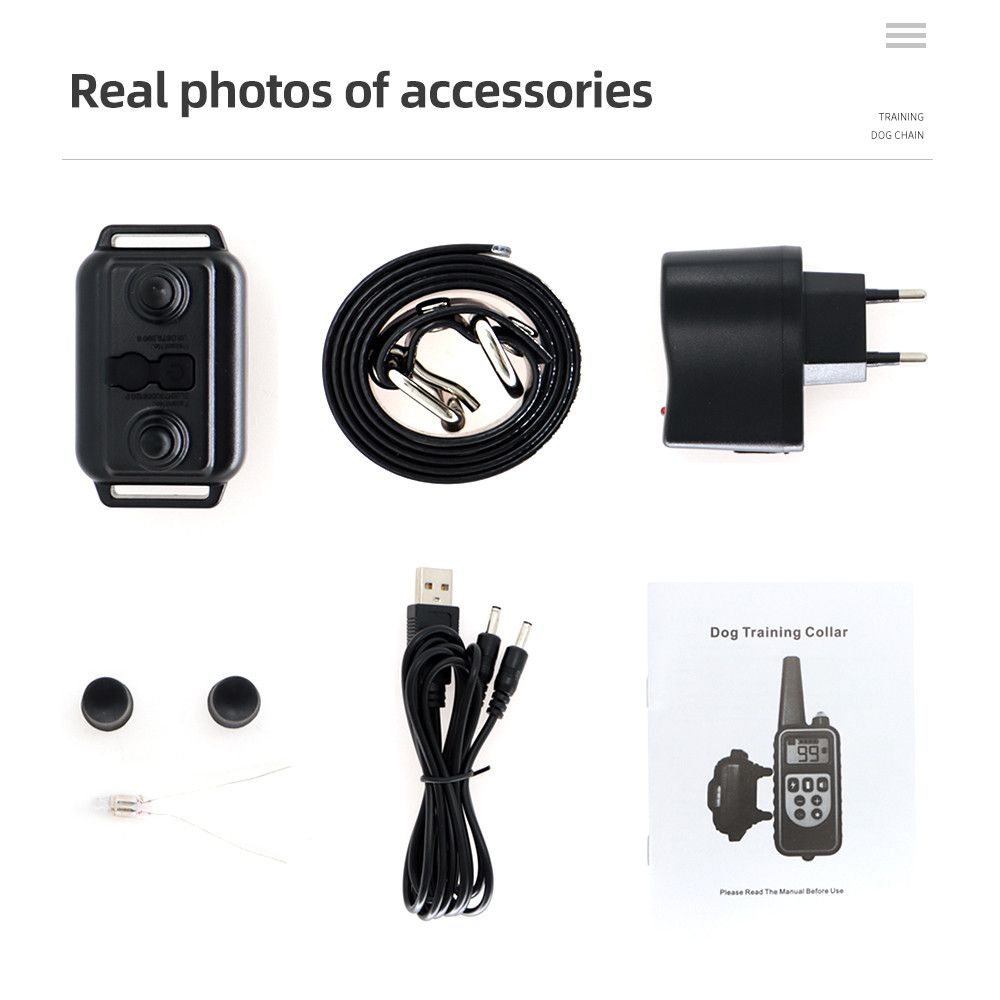 Upptäck 800m Hundträningshalsband IP7 Vattentät Fjärrkontroll Justerbara Nivåer Träningslägen Hundträning