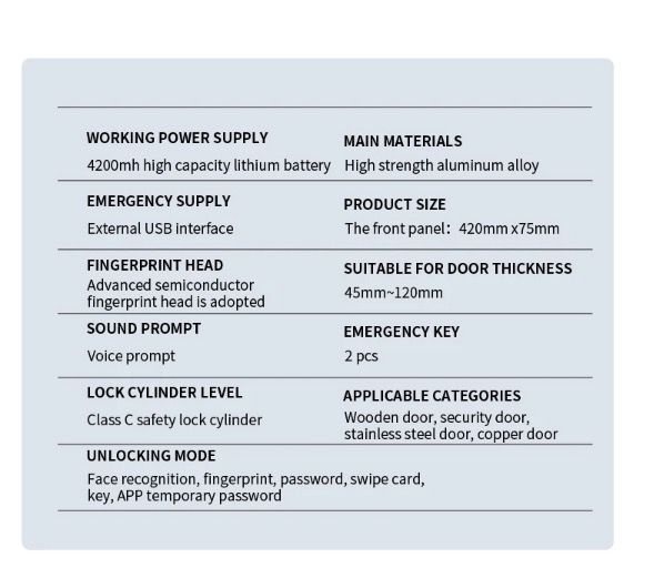 3D Face Smart Dörrlås med Säkerhetskamera Monitor Fingeravtrycksskanning Smart Home Security Avancerad Teknologi
