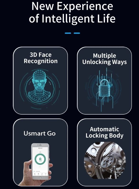 3D Face Smart Dörrlås med Säkerhetskamera Monitor Fingeravtrycksskanning Smart Home Security Avancerad Teknologi