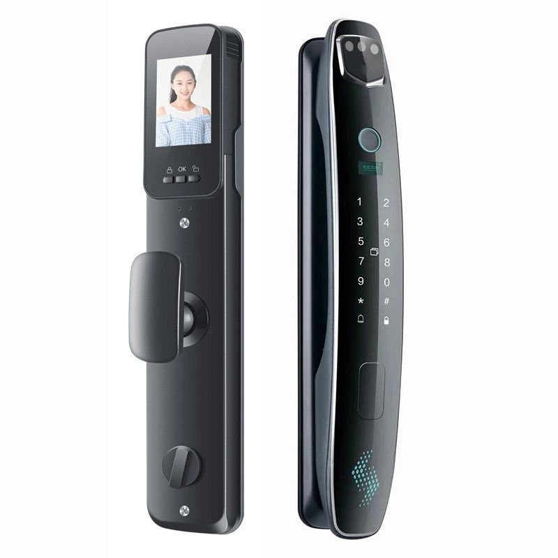 3D Face Smart Dörrlås med Säkerhetskamera Monitor Fingeravtrycksskanning Smart Home Security Avancerad Teknologi