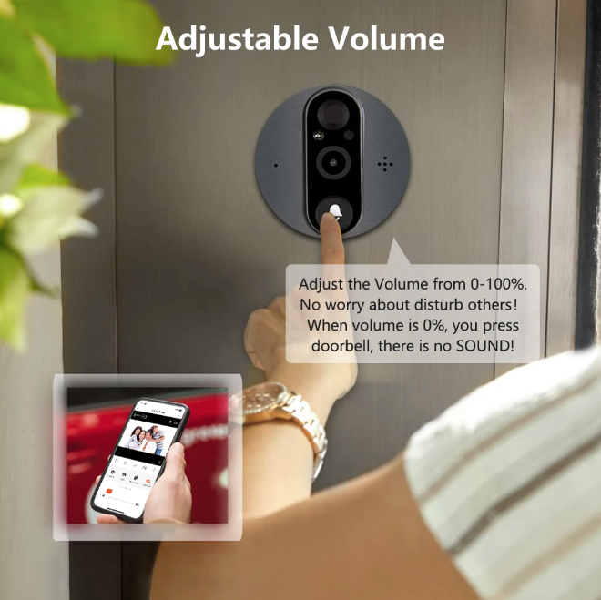 Tuya Smart 1080P WiFi titthålsvideokamera med PIR rörelsedetektor och nattvision för hemsäkerhet