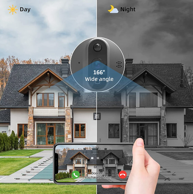 Tuya Smart 1080P WiFi titthålsvideokamera med PIR rörelsedetektor och nattvision för hemsäkerhet