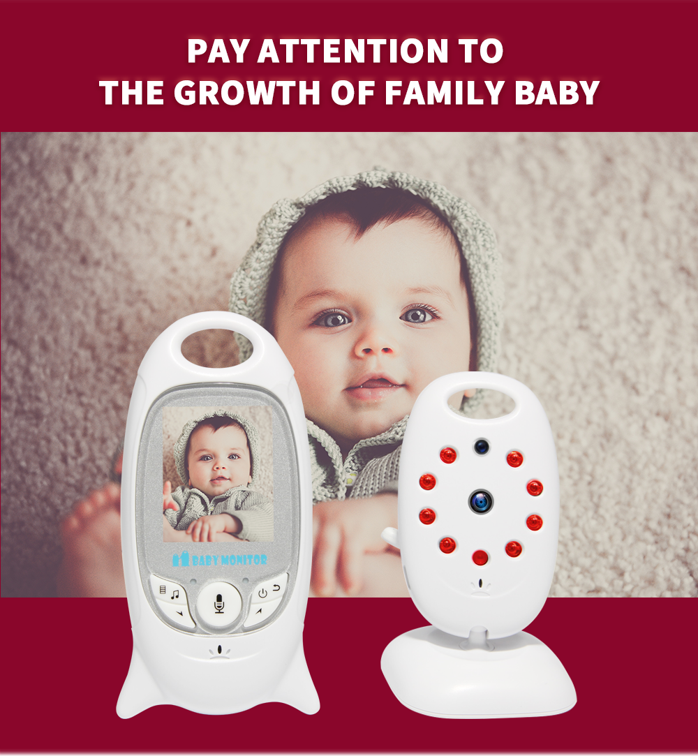 VB601 2.4G trådlös videobabyvakt med tvåvägskommunikation IR LED nattsyn bärbar babysäkerhetsenhet