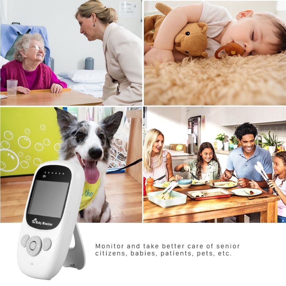 SP880 trådlös videobabymonitor med 2.4-tum LCD infraröd nattvision och tvåvägsljud för trygg babyövervakning