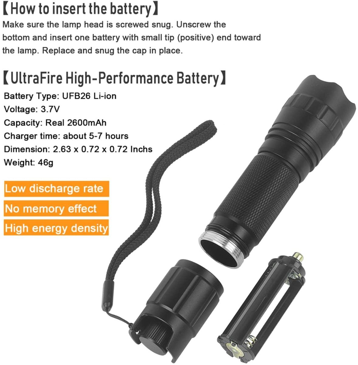 UltraFire 940nm LED IR-ficklampa med justerbart fokus och steglös dimring för mörkersyn, jakt och utforskning av vilda djur