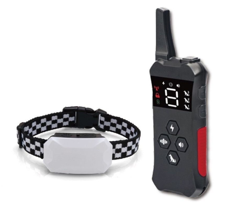 Laddningsbar vattentät hundträningskrage fjärrkontroll och pipvibration chocklägen effektiv för alla raser