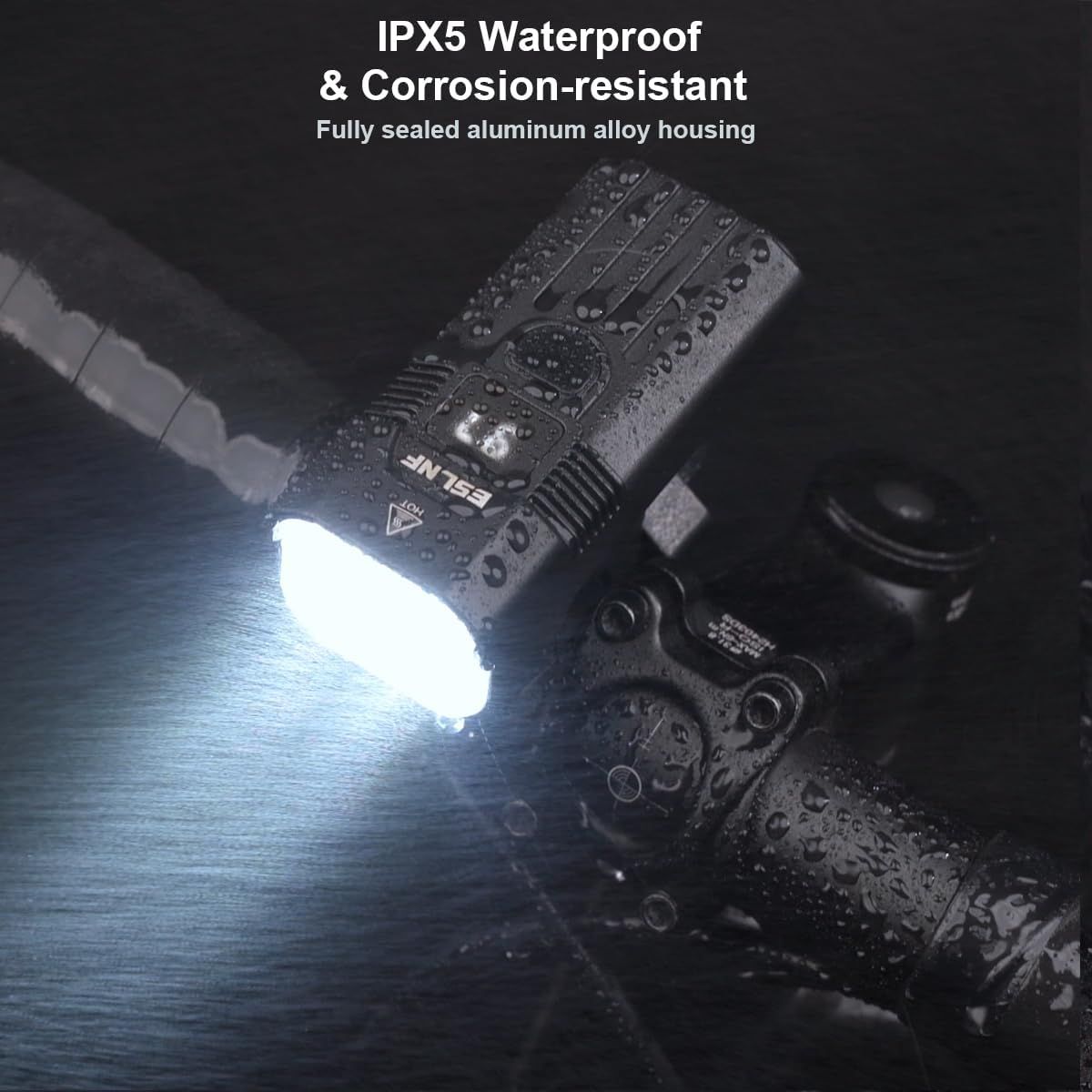 Cykellampa LED Fram 1200LM | USB-C Uppladdningsbar för MTB/Landsväg Cykelsäkerhet